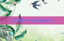 人口密度十大排名榜是什么