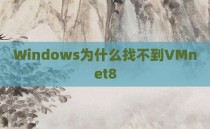 Windows为什么找不到VMnet8