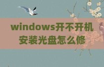 windows开不开机安装光盘怎么修