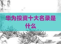 华为投资十大名录是什么