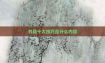 书籍十大技巧是什么内容