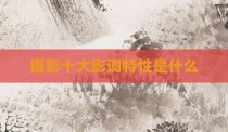 摄影十大影调特性是什么