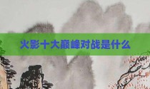 火影十大巅峰对战是什么