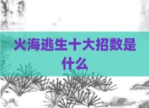 火海逃生十大招数是什么
