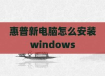 惠普新电脑怎么安装windows
