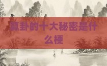 算卦的十大秘密是什么梗