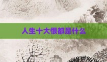 人生十大恨都是什么