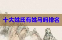 十大姓氏有姓马吗排名