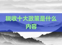 税收十大政策是什么内容