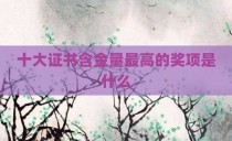 十大证书含金量最高的奖项是什么
