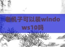 老机子可以装windows10吗