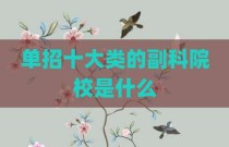 单招十大类的副科院校是什么