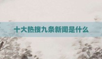 十大热搜九条新闻是什么