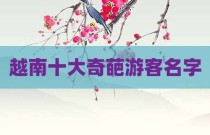 越南十大奇葩游客名字