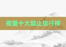 夜里十大禁止排行榜