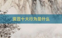 变丑十大行为是什么