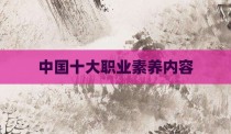 中国十大职业素养内容
