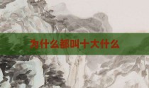 为什么都叫十大什么