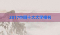 2017中国十大大学排名