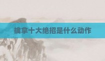 擒拿十大绝招是什么动作