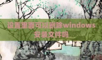 设置里面可以删除windows安装文件吗