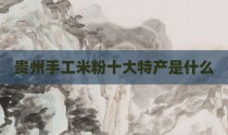 贵州手工米粉十大特产是什么