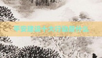 平安建设十大行动是什么