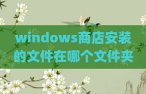 windows商店安装的文件在哪个文件夹