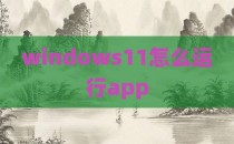 windows11怎么运行app