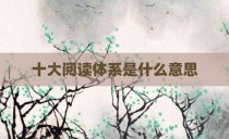 十大阅读体系是什么意思
