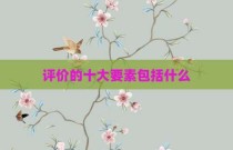 评价的十大要素包括什么