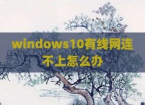 windows10有线网连不上怎么办