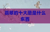 翡翠的十大忌是什么东西