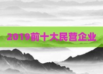 2019前十大民营企业