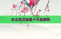 水之纯卫浴是十大品牌吗