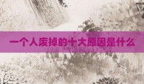 一个人废掉的十大原因是什么