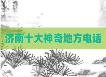 济南十大神奇地方电话