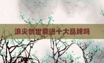 浪尖创世能进十大品牌吗