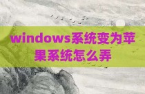 windows系统变为苹果系统怎么弄