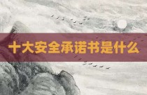 十大安全承诺书是什么