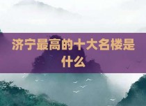 济宁最高的十大名楼是什么
