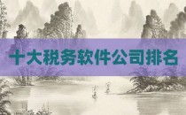 十大税务软件公司排名