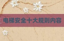 电梯安全十大规则内容