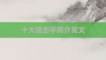 十大狙击手简介英文