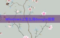 Windows上怎么用Google搜索