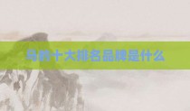 马的十大排名品牌是什么