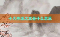 十大折纸之王是什么意思
