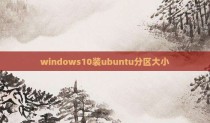 windows10装ubuntu分区大小