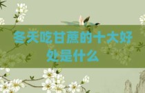 冬天吃甘蔗的十大好处是什么