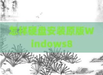 怎样硬盘安装原版Windows8